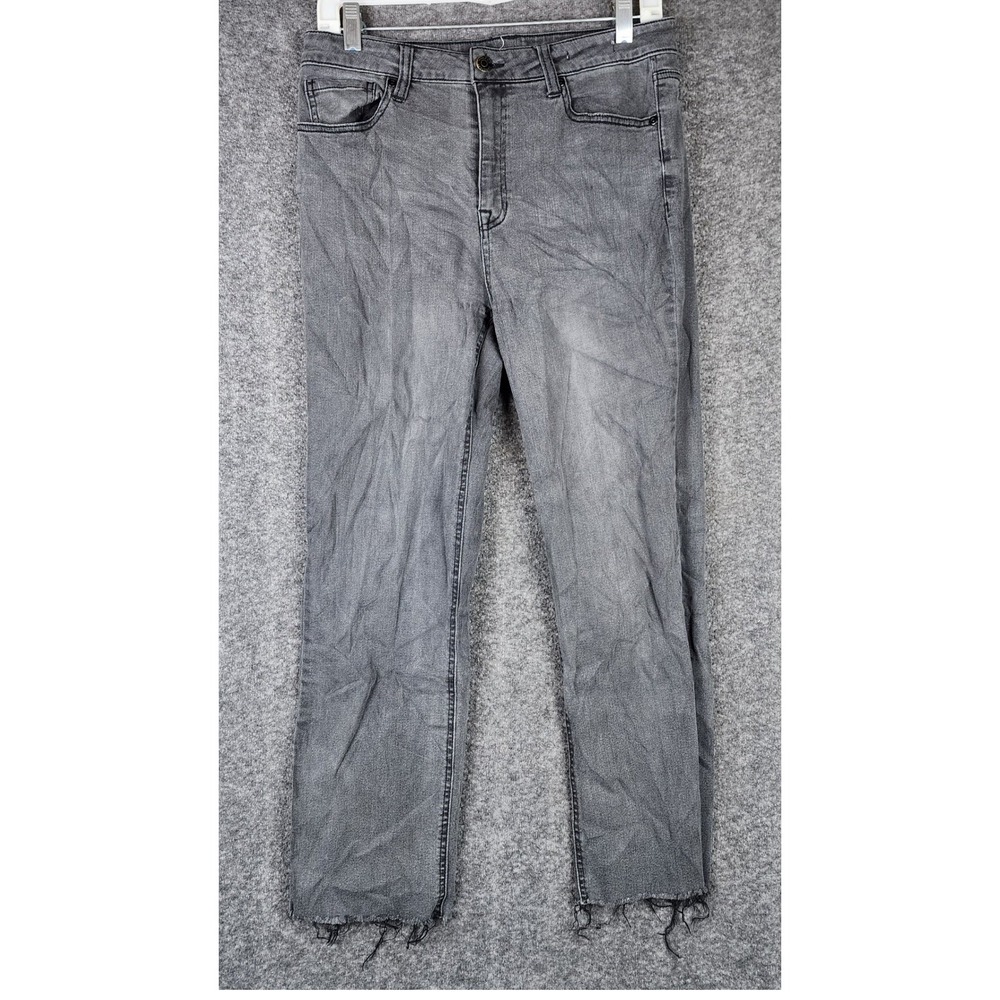 Harper Heritage Jeans Womens 30 High Rise Straight Grey Raw Hem EUC Francesca's